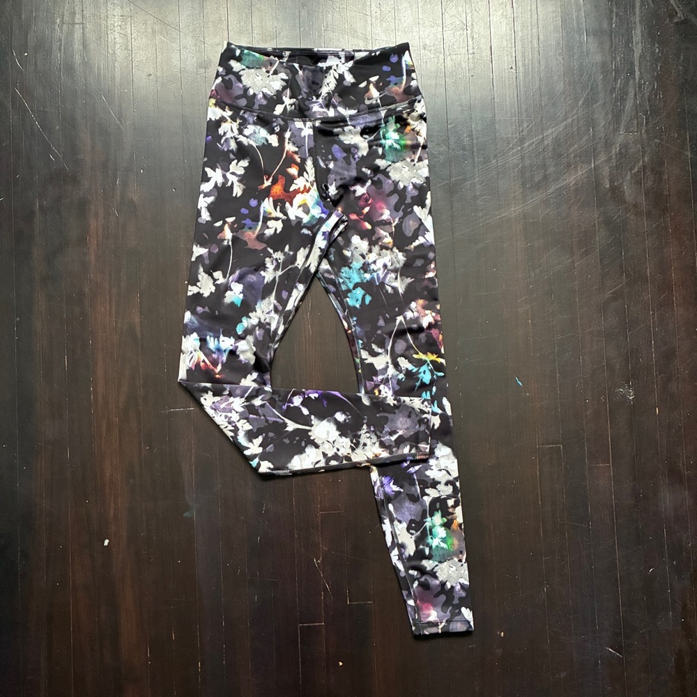 Nike dri-fit purple floral leggings, size small